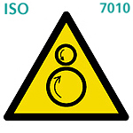 二重反転ローラー部(ISO 7010) 二重反転ローラー部(ISO 7010)